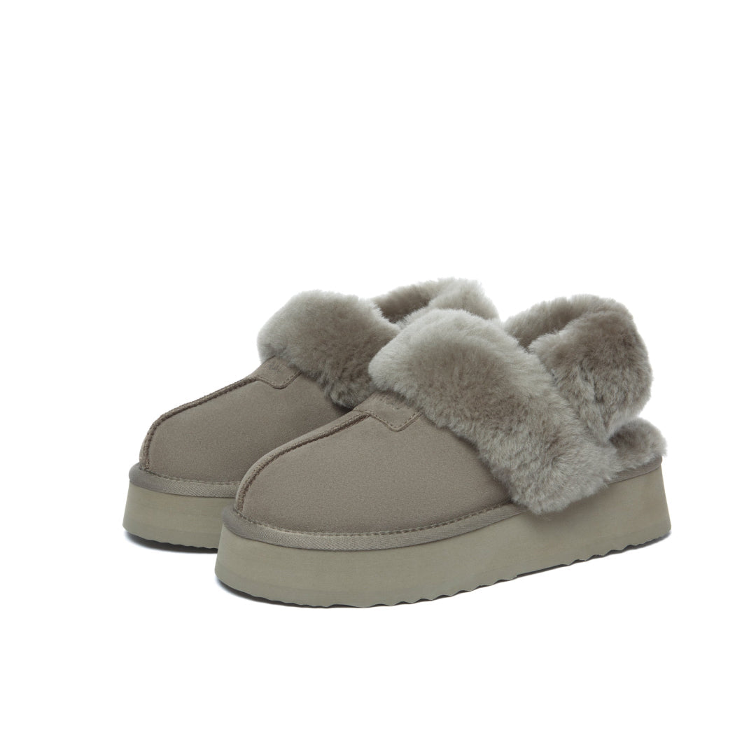 EVERAU Fantail Leather Slippers With Two Removable Straps Kapcie Zielone