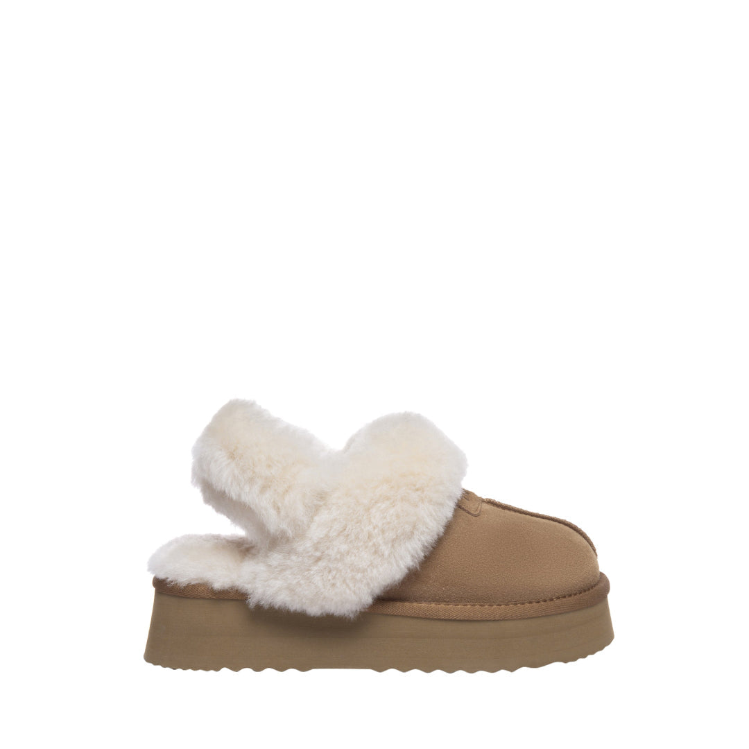 EVERAU Fantail Chestnut Leather Slippers With Two Removable Straps Kapcie Brązowe