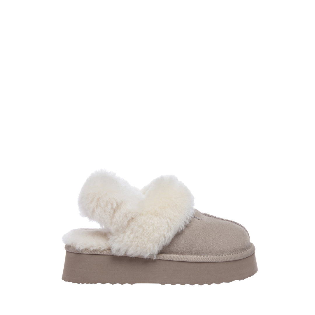 EVERAU Fantail Leather Slippers With Two Removable Straps Kapcie Beżowe