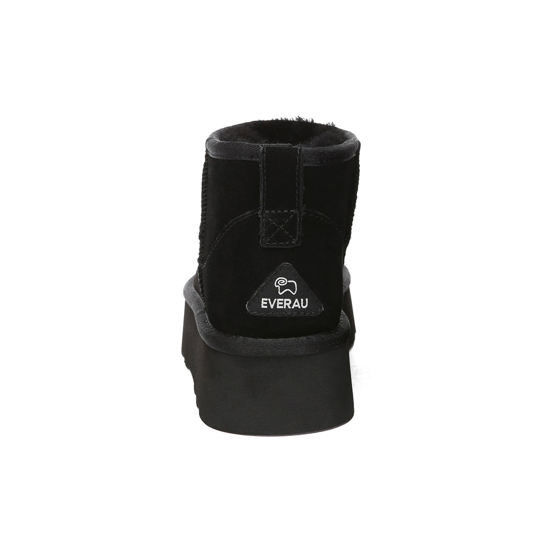 EVERAU Heron Black Ultra Mini Platform Boots Botki Czarne