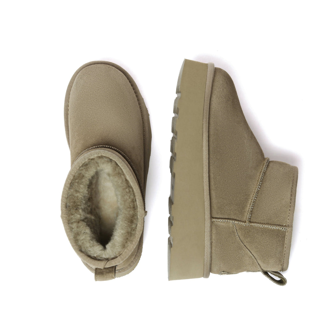 EVERAU Heron Caribou Ultra Mini Platform Boots Botki Zielone