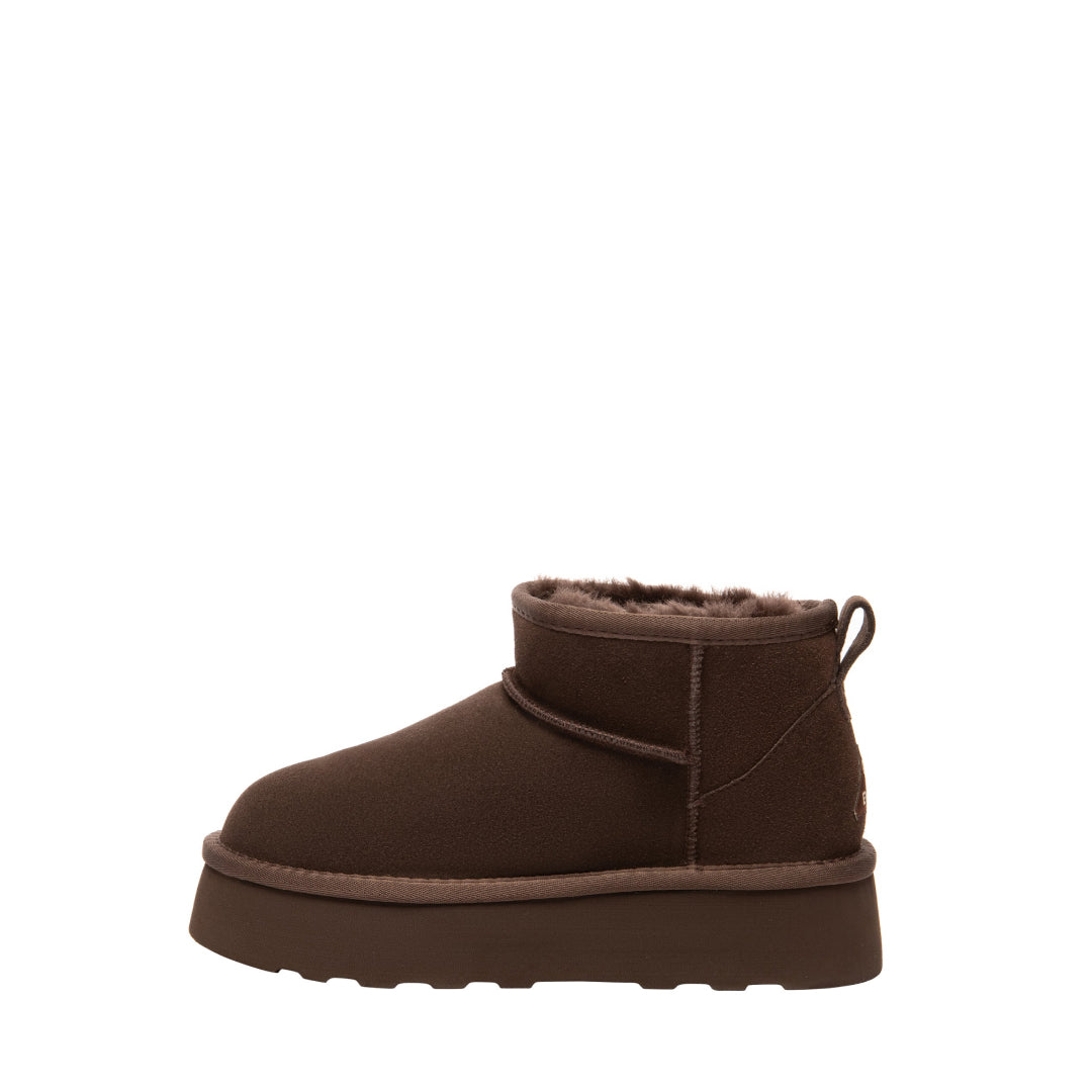 EVERAU Heron Chocolate Ultra Mini Platform Boots Botki Brązowe