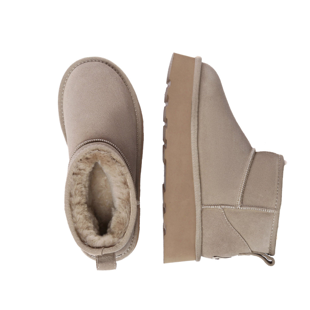 EVERAU Heron Sand Ultra Mini Platform Boots Botki Beżowe