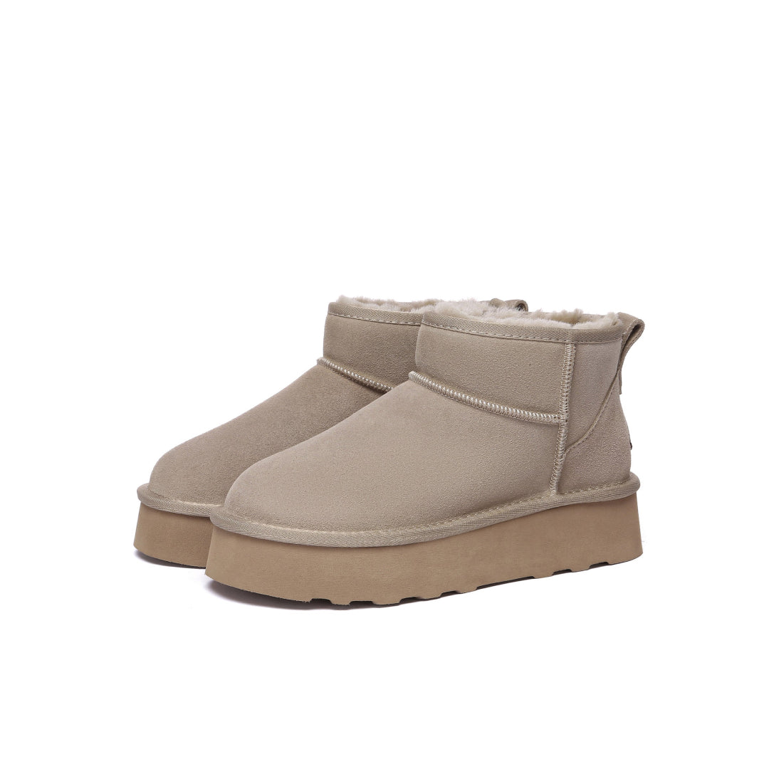 EVERAU Heron Sand Ultra Mini Platform Boots Botki Beżowe