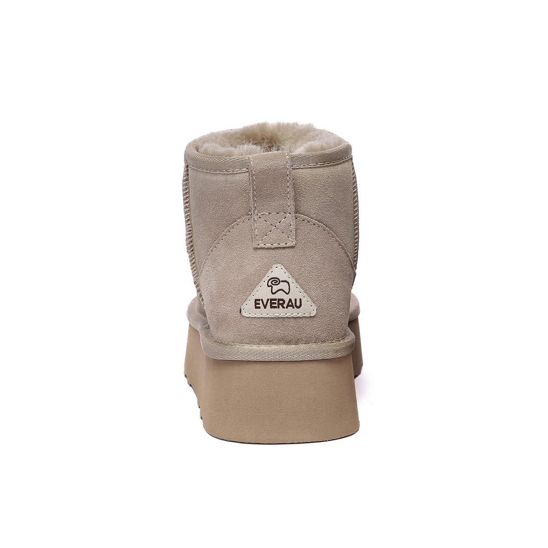 EVERAU Heron Sand Ultra Mini Platform Boots Botki Beżowe