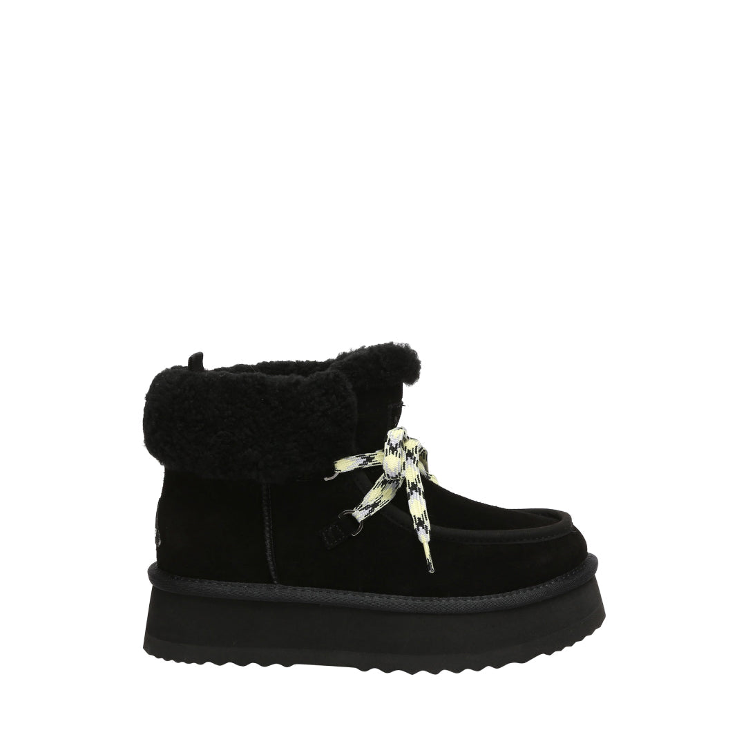 EVERAU Lapwing Black Ankle Platform Boots Botki Czarne