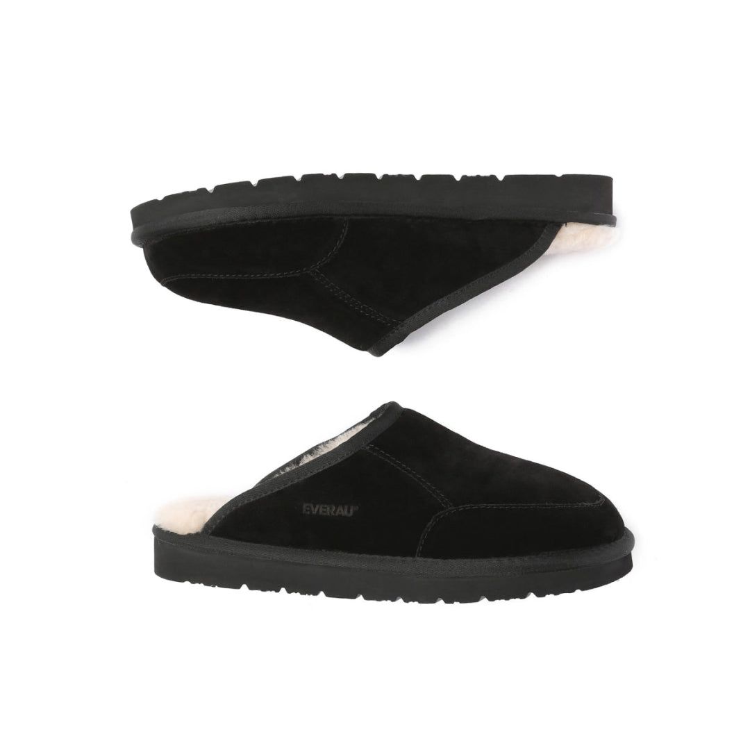 EVERAU Lark Black Slippers Kapcie Czarne