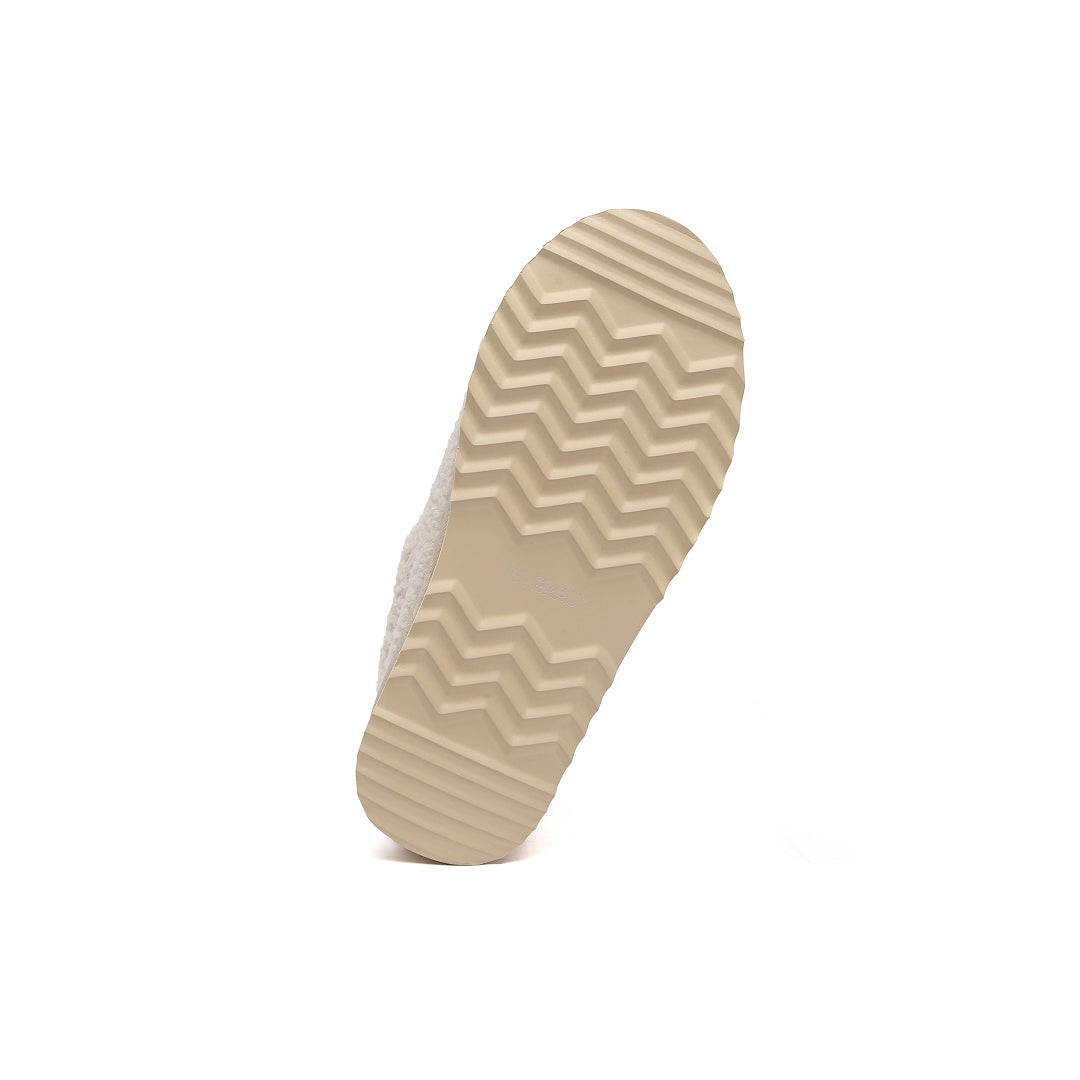 EVERAU Lewin Sand Plush Platform Slippers Kapcie Beżowe