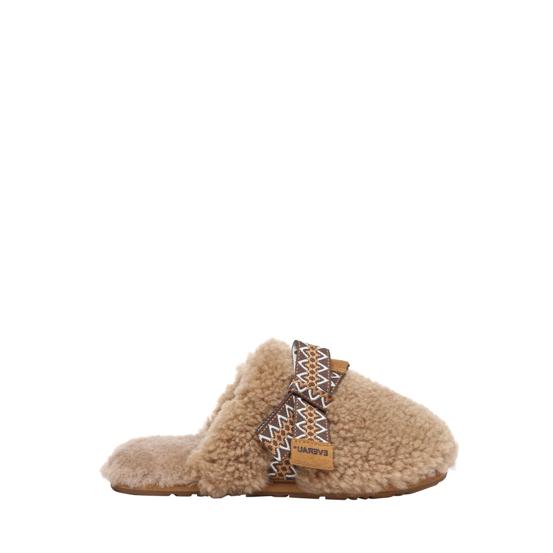 EVERAU Moorhen Brown Bow Slippers Kapcie Brązowe