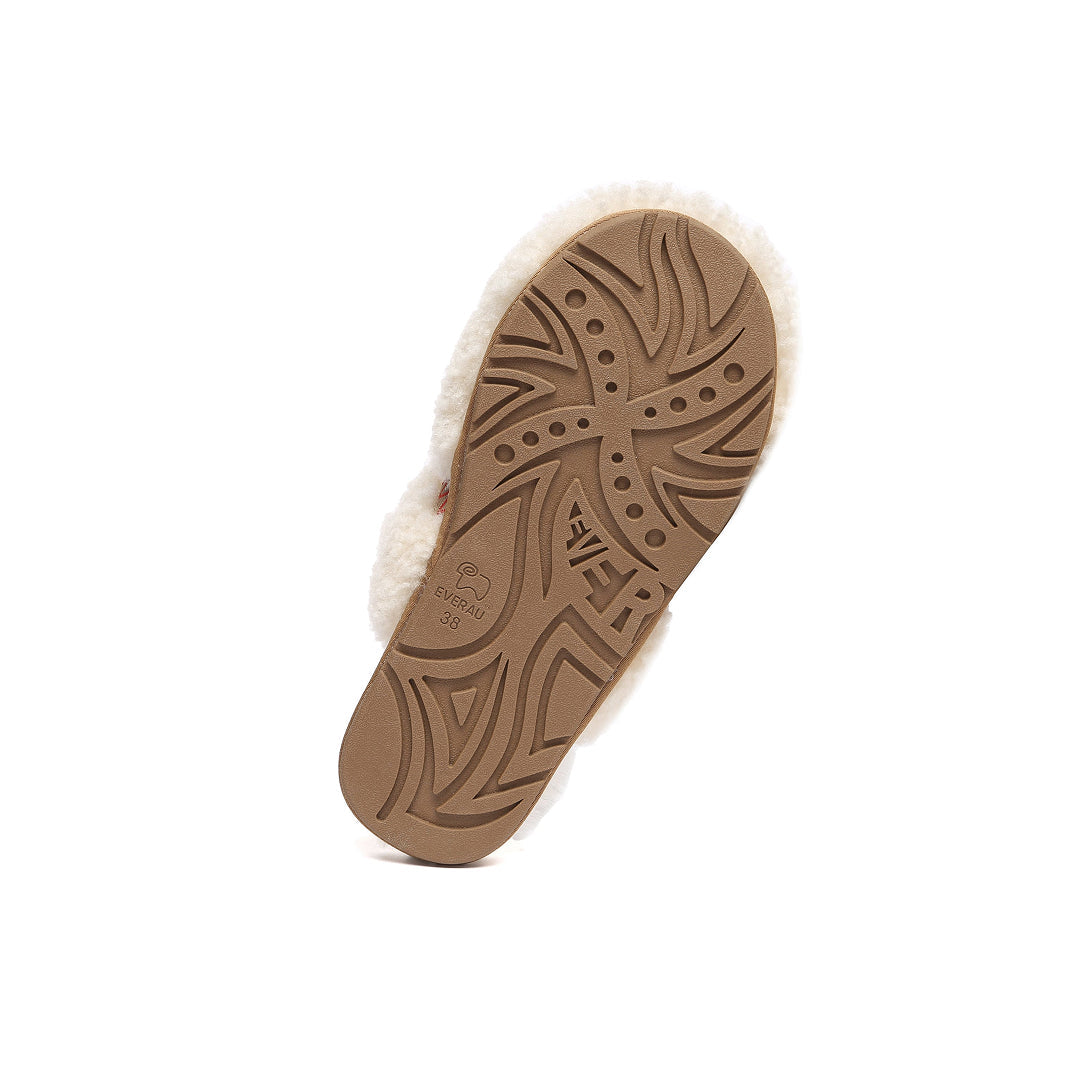 EVERAU Moorhen Cream Bow Slippers Kapcie Beżowe