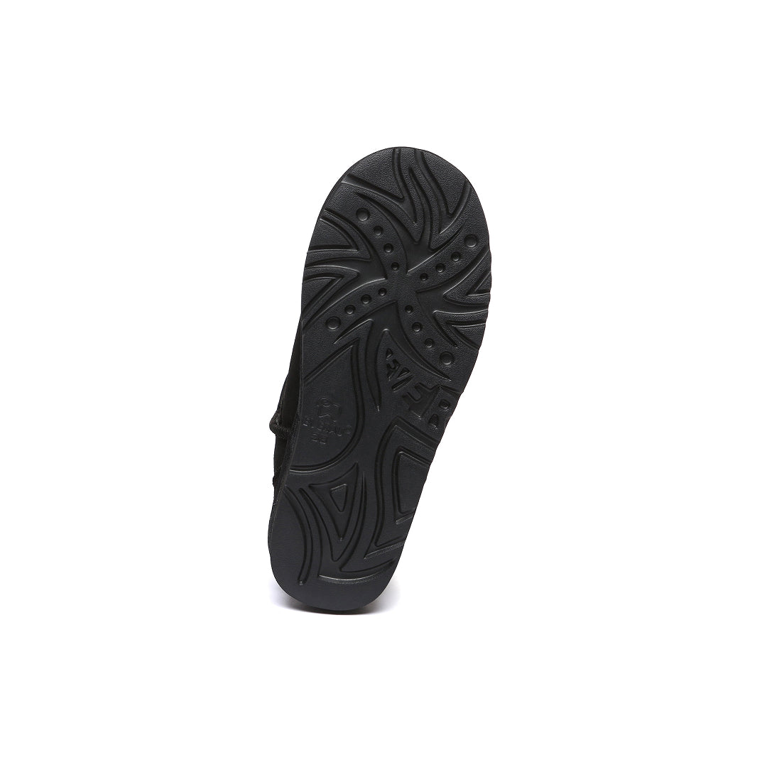 EVERAU Ostrich Black Leather Short Boots Botki Czarne