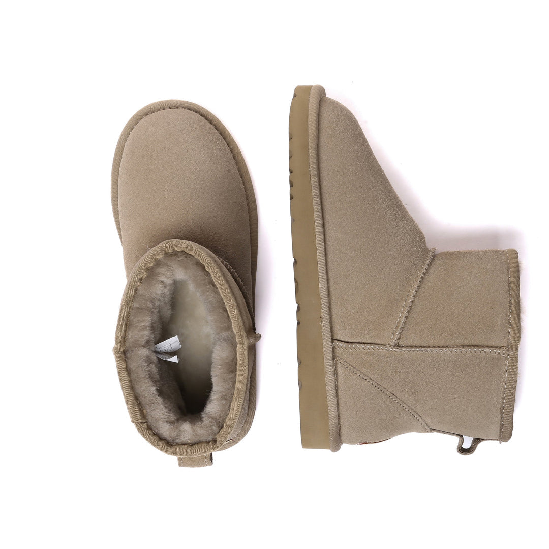 EVERAU Ostrich Brown Leather Short Boots Botki Brązowe