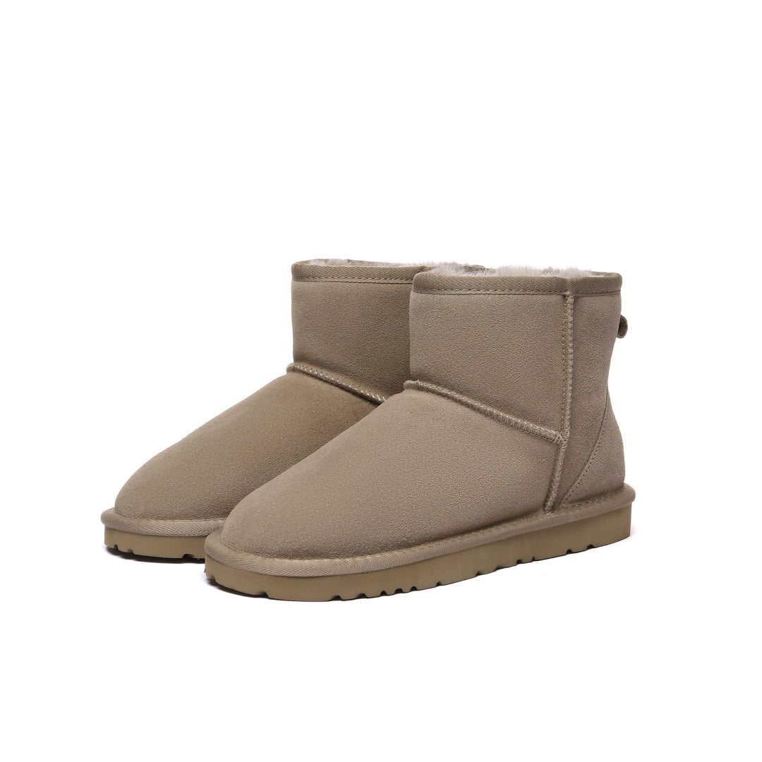 EVERAU Ostrich Brown Leather Short Boots Botki Brązowe