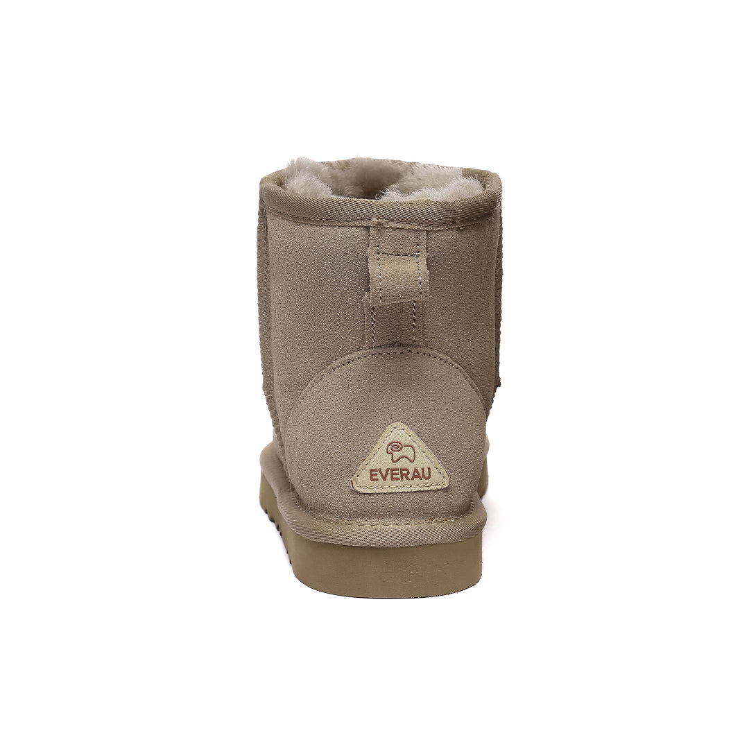 EVERAU Ostrich Brown Leather Short Boots Botki Brązowe