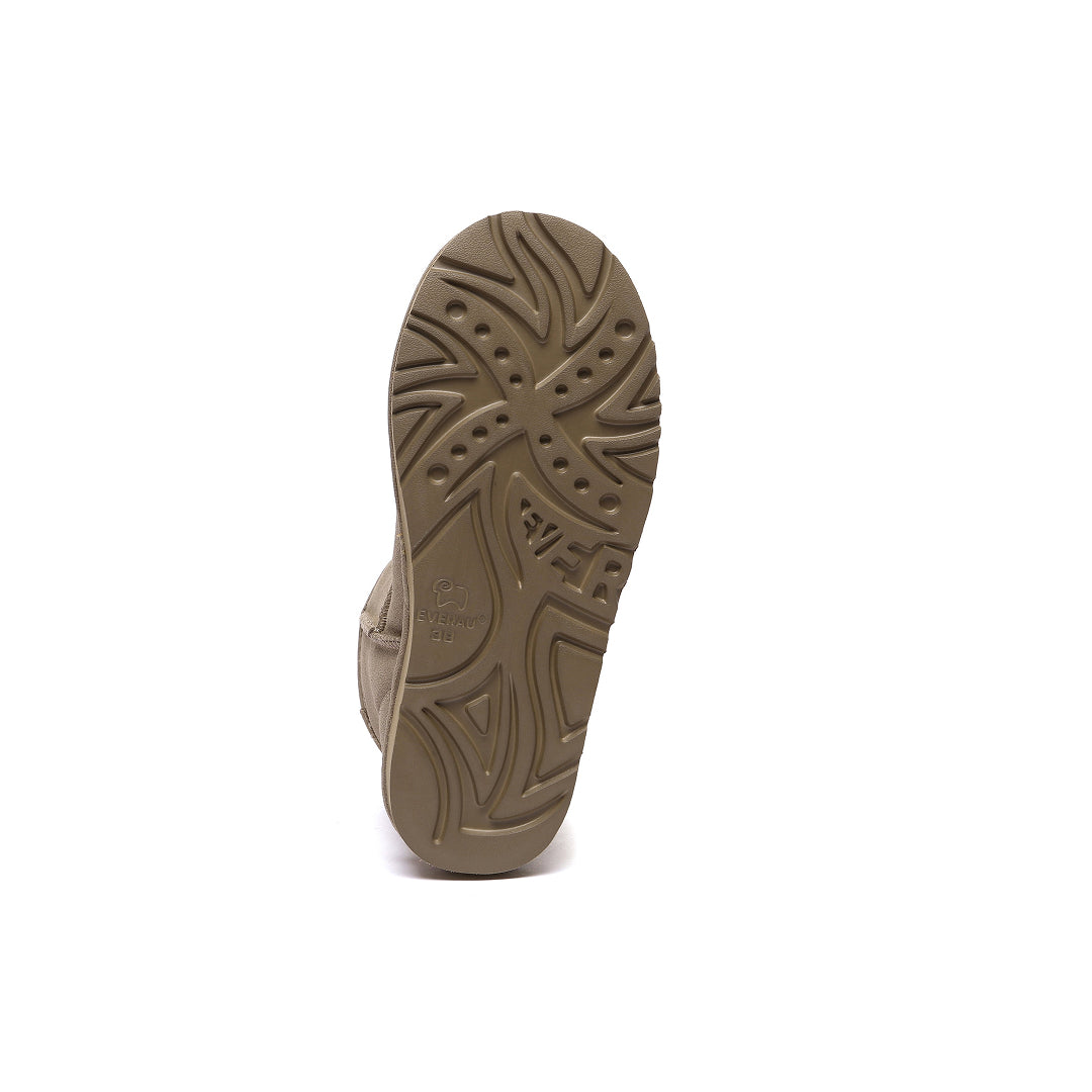 EVERAU Ostrich Brown Leather Short Boots Botki Brązowe