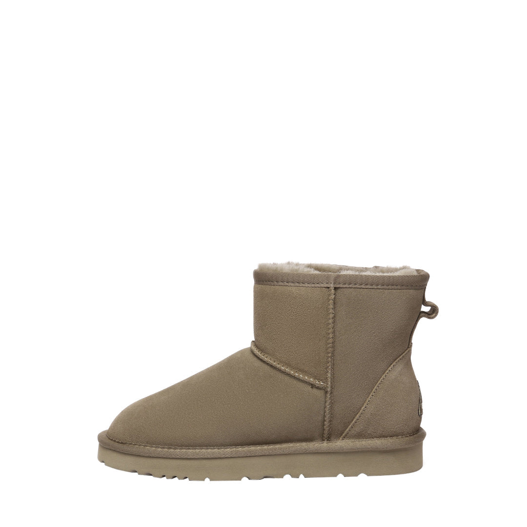 EVERAU Ostrich Caribou Leather Short Boots Botki Brązowe