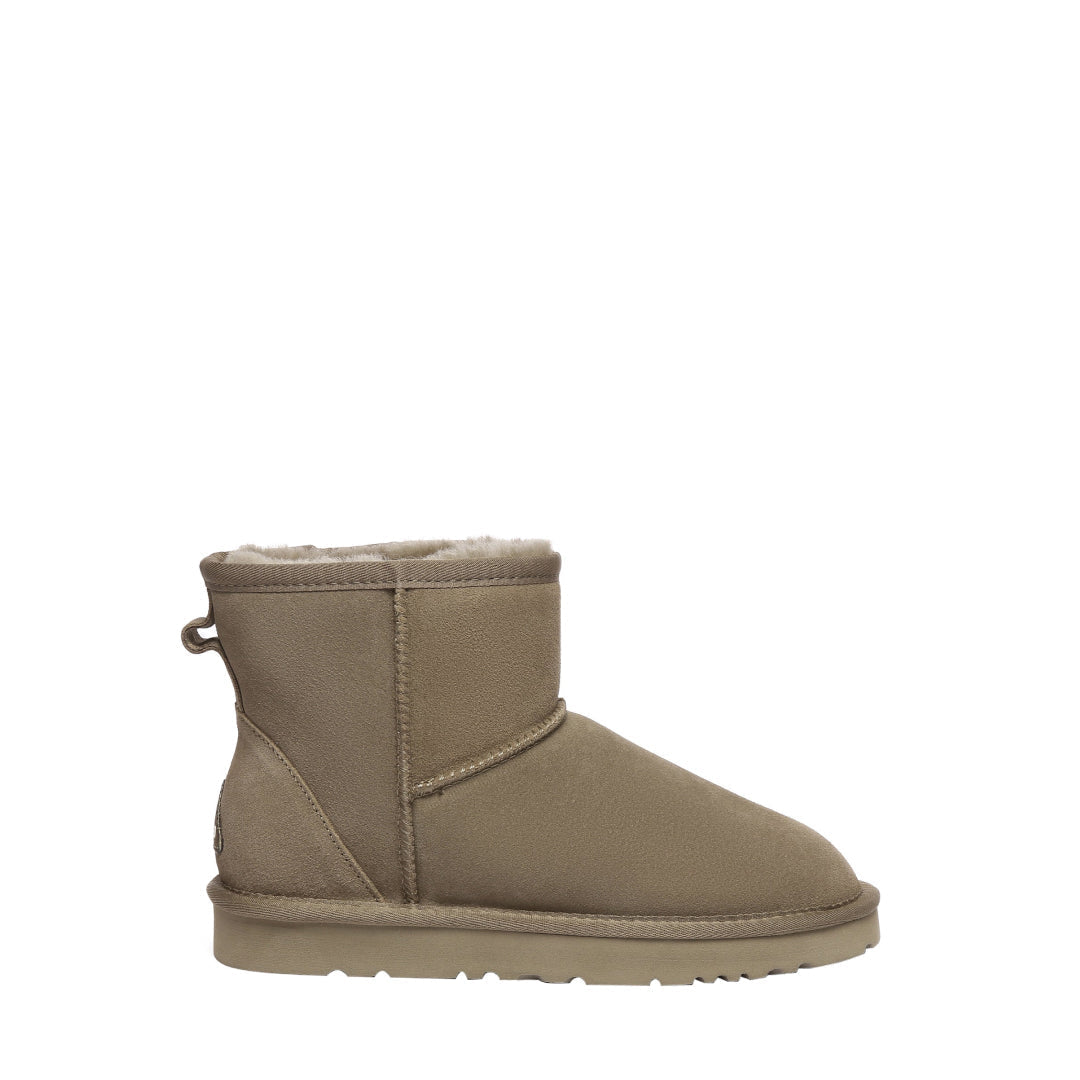 EVERAU Ostrich Caribou Leather Short Boots Botki Zielone
