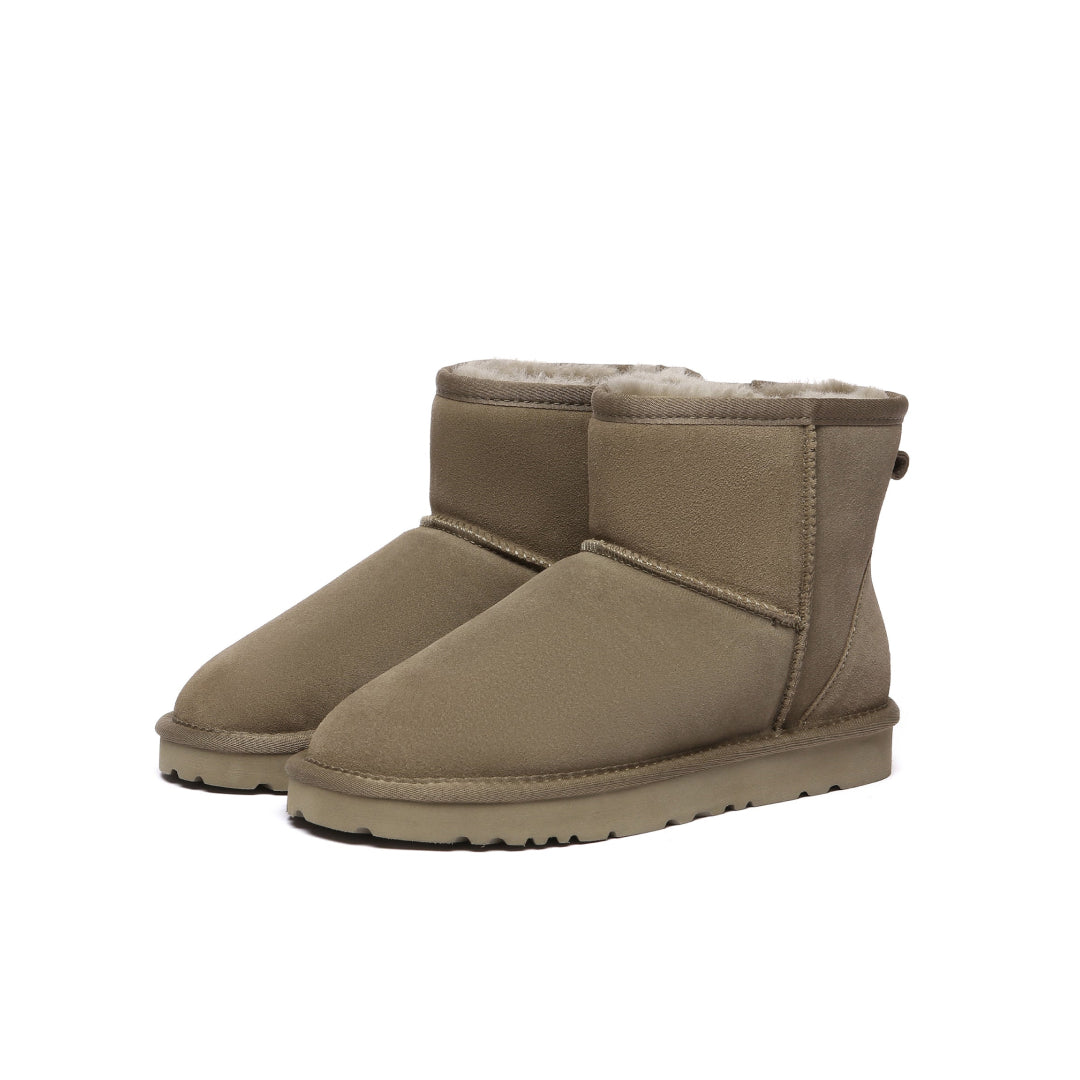 EVERAU Ostrich Caribou Leather Short Boots Botki Zielone