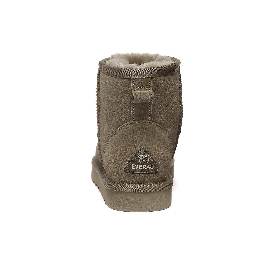 EVERAU Ostrich Caribou Leather Short Boots Botki Zielone