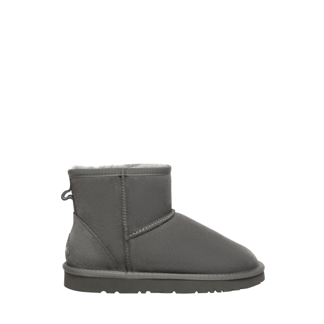 EVERAU Ostrich Grey Leather Short Boots Botki Szare