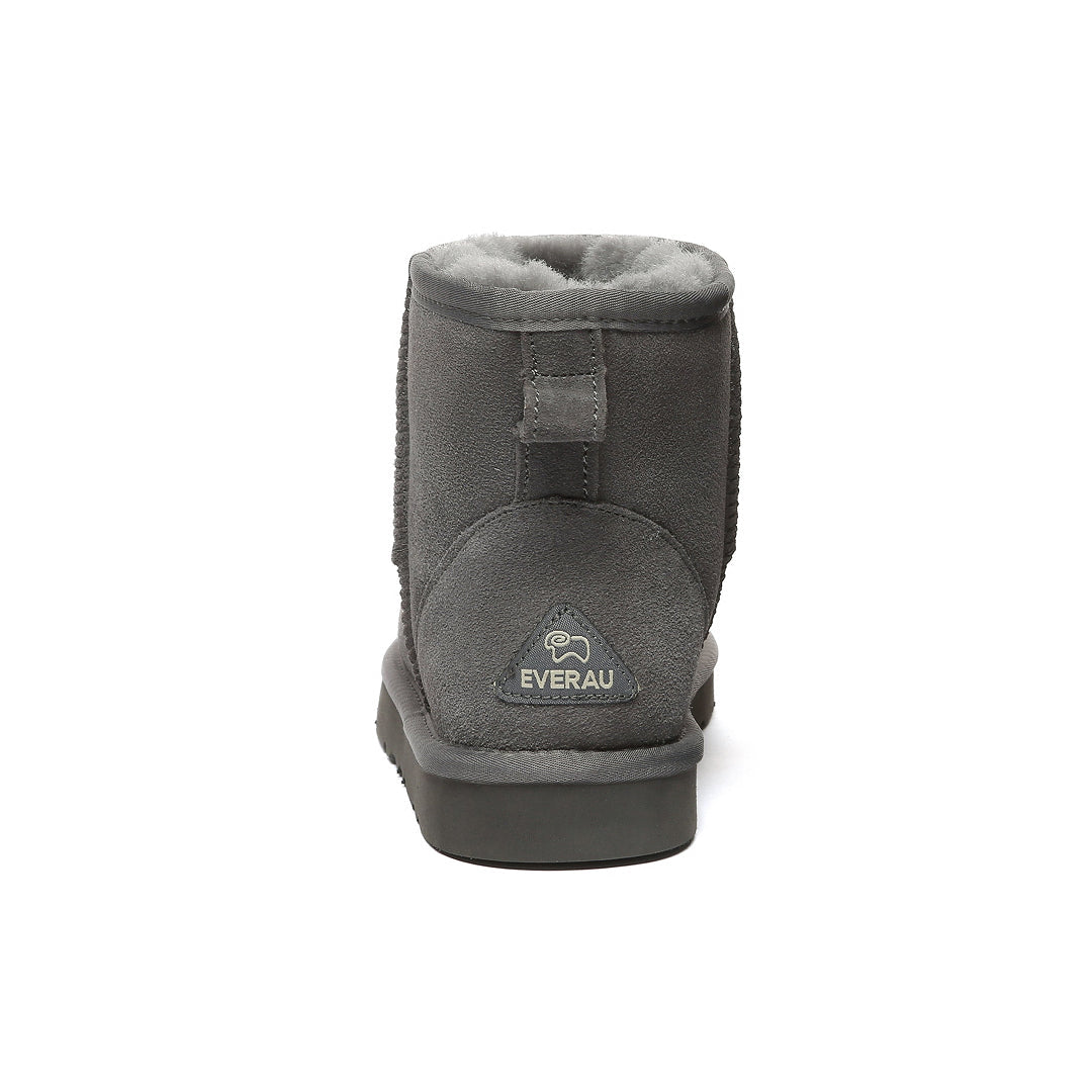 EVERAU Ostrich Grey Leather Short Boots Botki Szare