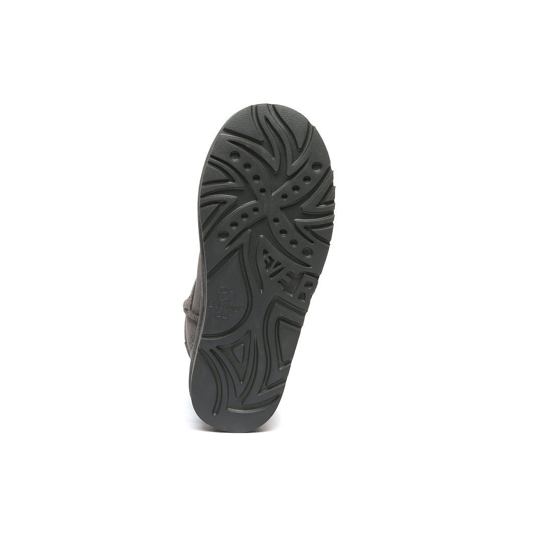 EVERAU Ostrich Grey Leather Short Boots Botki Szare