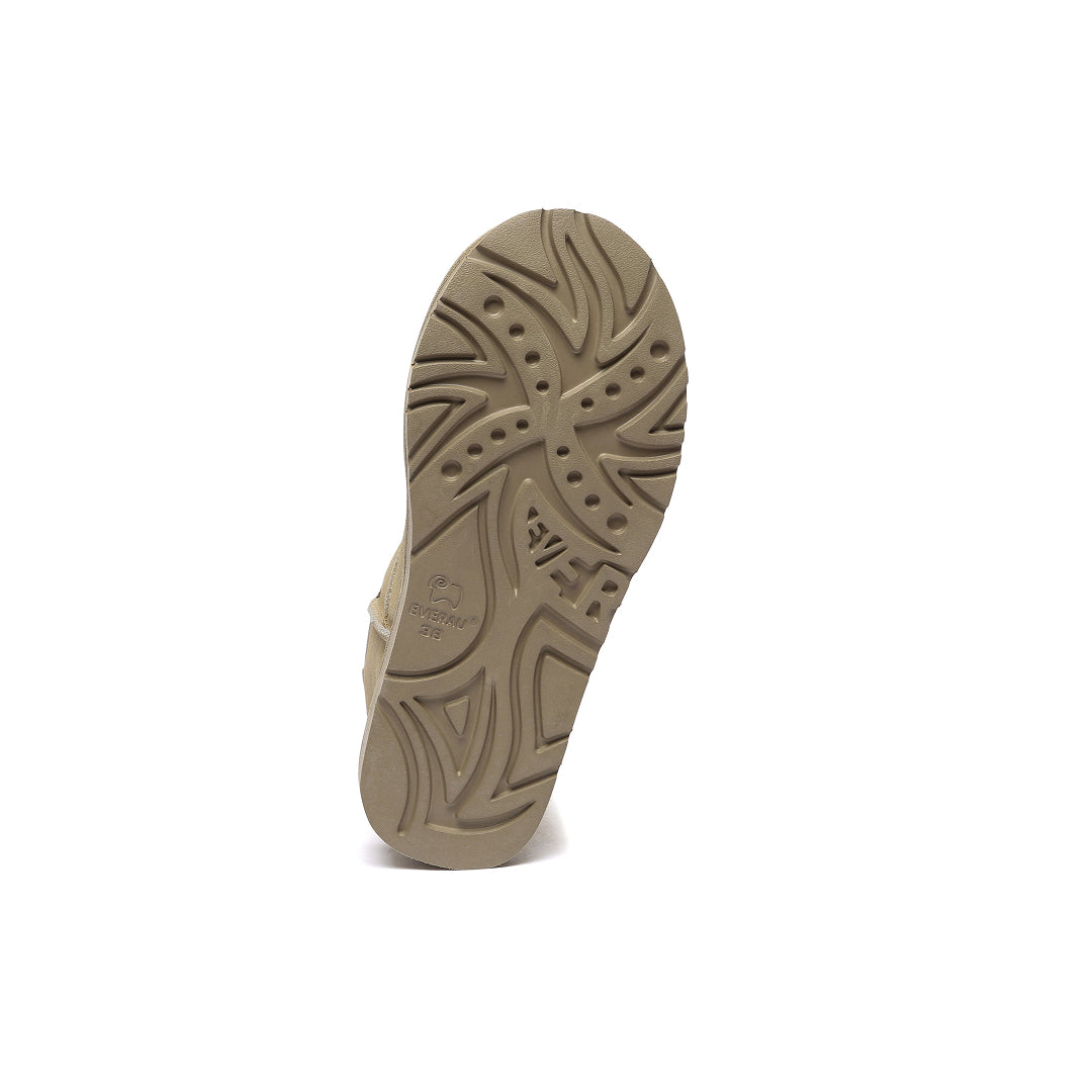 EVERAU Ostrich Sand Leather Short Boots Botki Beżowe