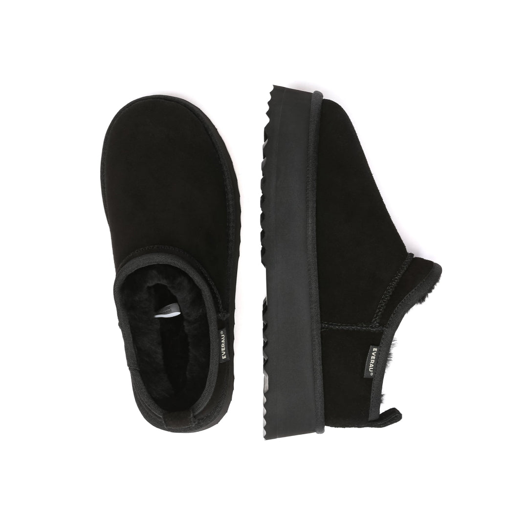 EVERAU Partridge Black Platform Ultra Mini Boots Botki Czarne