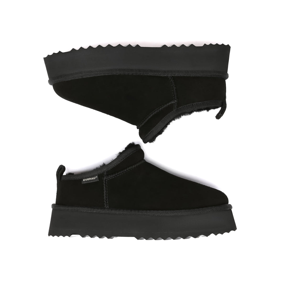 EVERAU Partridge Black Platform Ultra Mini Boots Botki Czarne