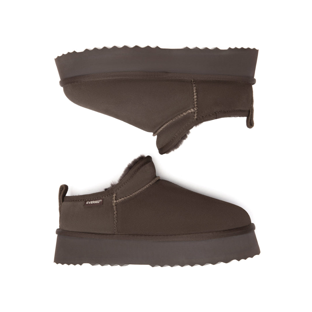 EVERAU Partridge Chocolate Platform Ultra Mini Boots Botki Czekoladowe