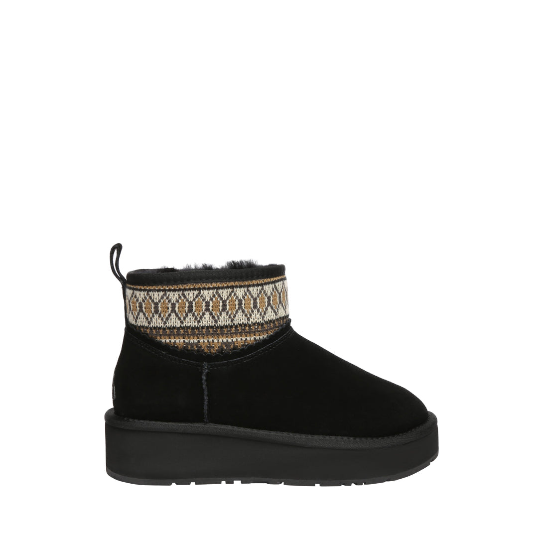 EVERAU Plover Black Ankle Platform Boots Botki Czarne