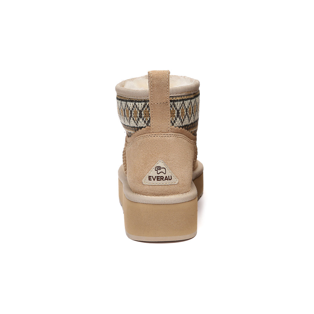 EVERAU Plover Sand Ankle Platform Boots Botki Beżowe
