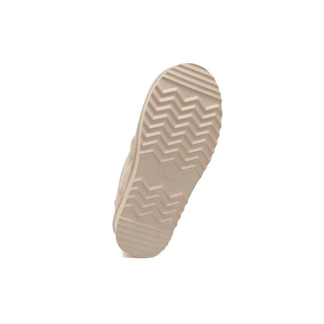 EVERAU Plumed Sand Ankle Platform Baleriny Beżowe