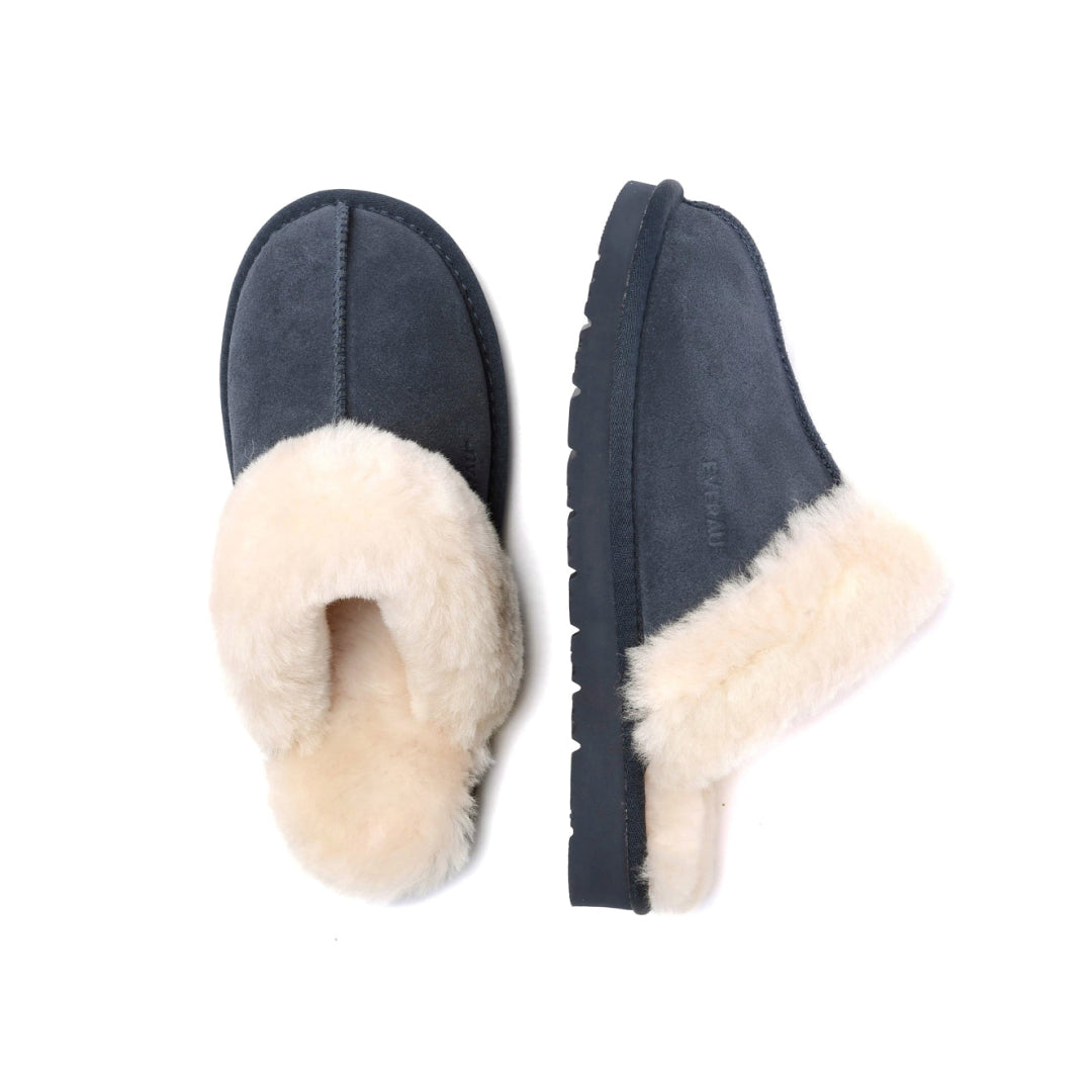 EVERAU Raven Navy Slippers Kapcie Granatowe