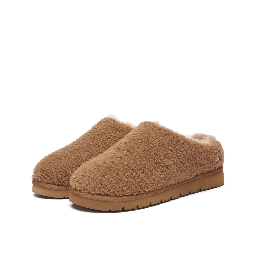 EVERAU Snipe Chestnut Plush Ankle Slippers Kapcie Brązowe