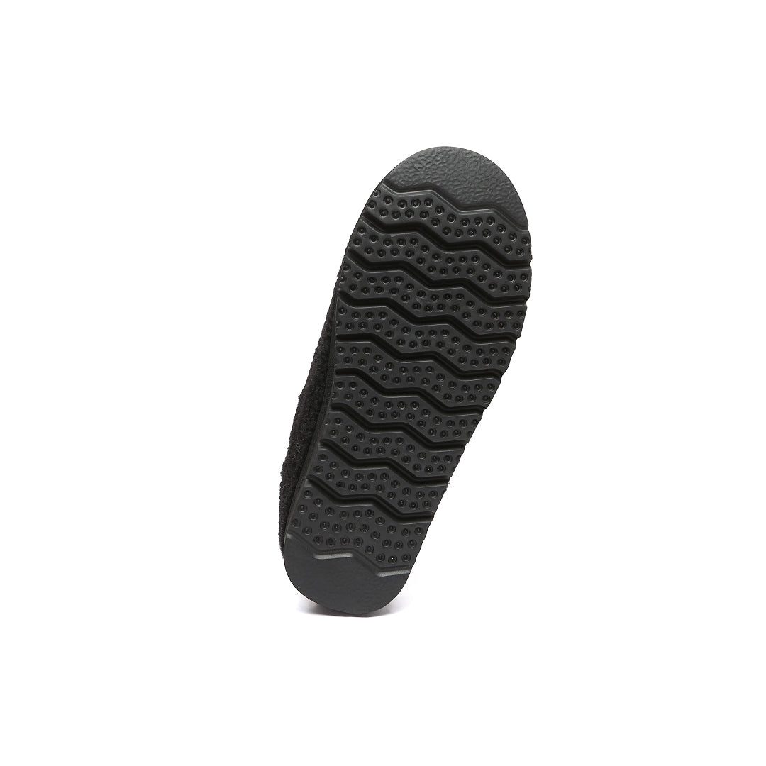 EVERAU Snipe Black Plush Ankle Slippers Kapcie Czarne