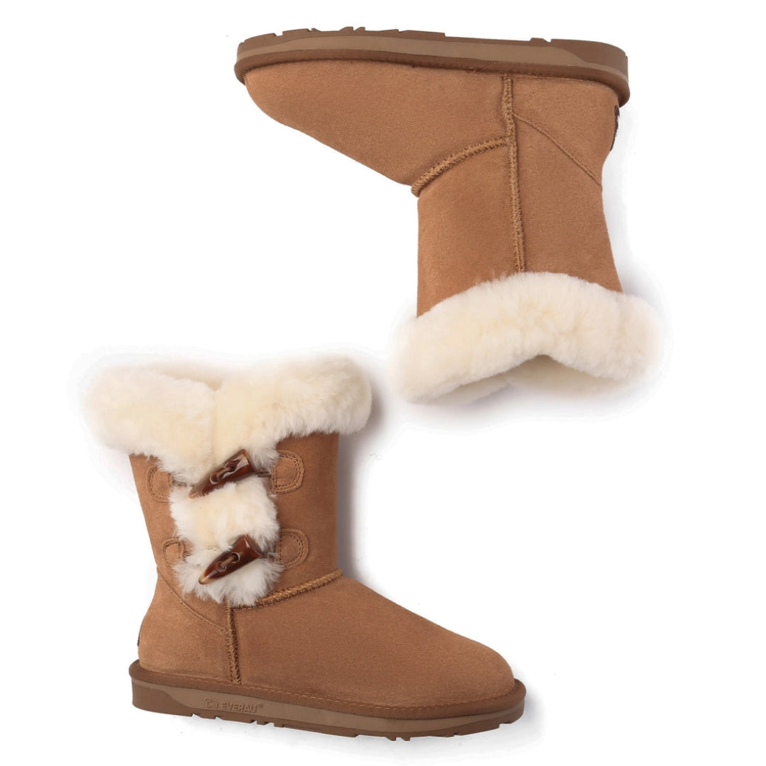 EVERAU Stork Chestnut Short Boots Botki Brązowe