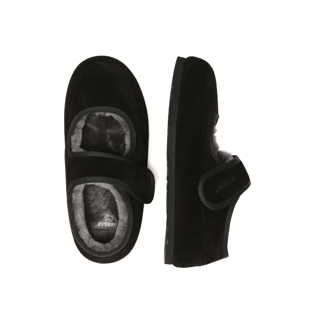 EVERAU Teal Black Adjustable Strap Baleriny Czarne