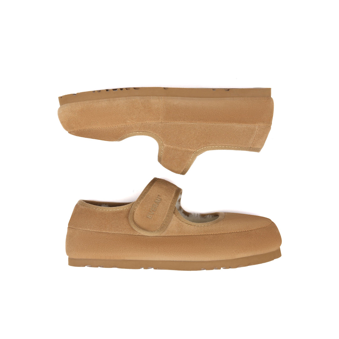 EVERAU Teal Chestnut Adjustable Strap Baleriny Brązowe