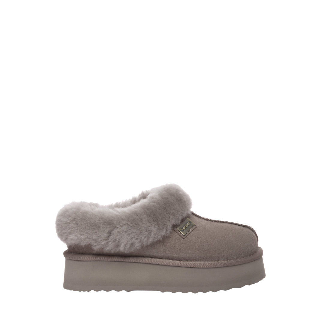 EVERAU Topknot Brown Leather Slippers Kapcie Brązowe