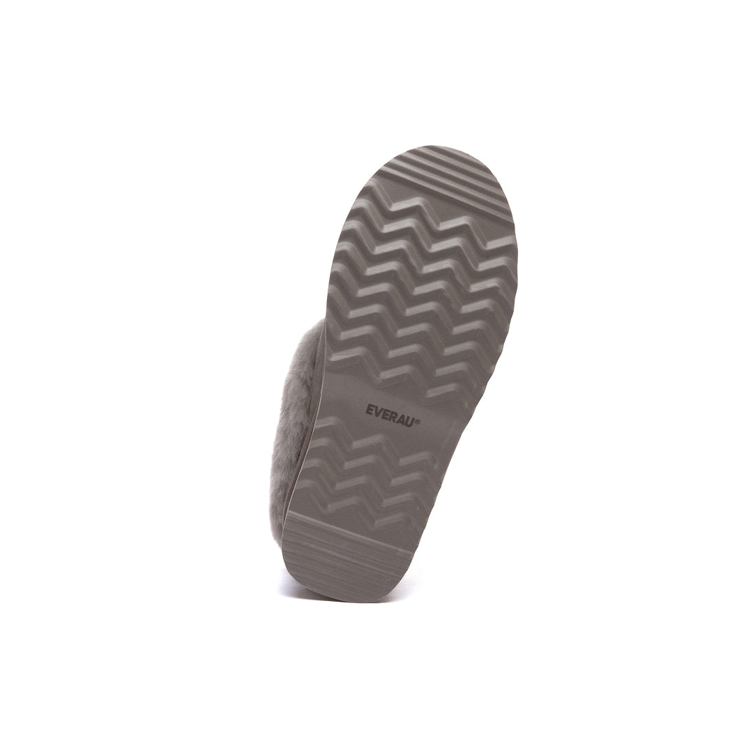 EVERAU Topknot Brown Leather Slippers Kapcie Brązowe