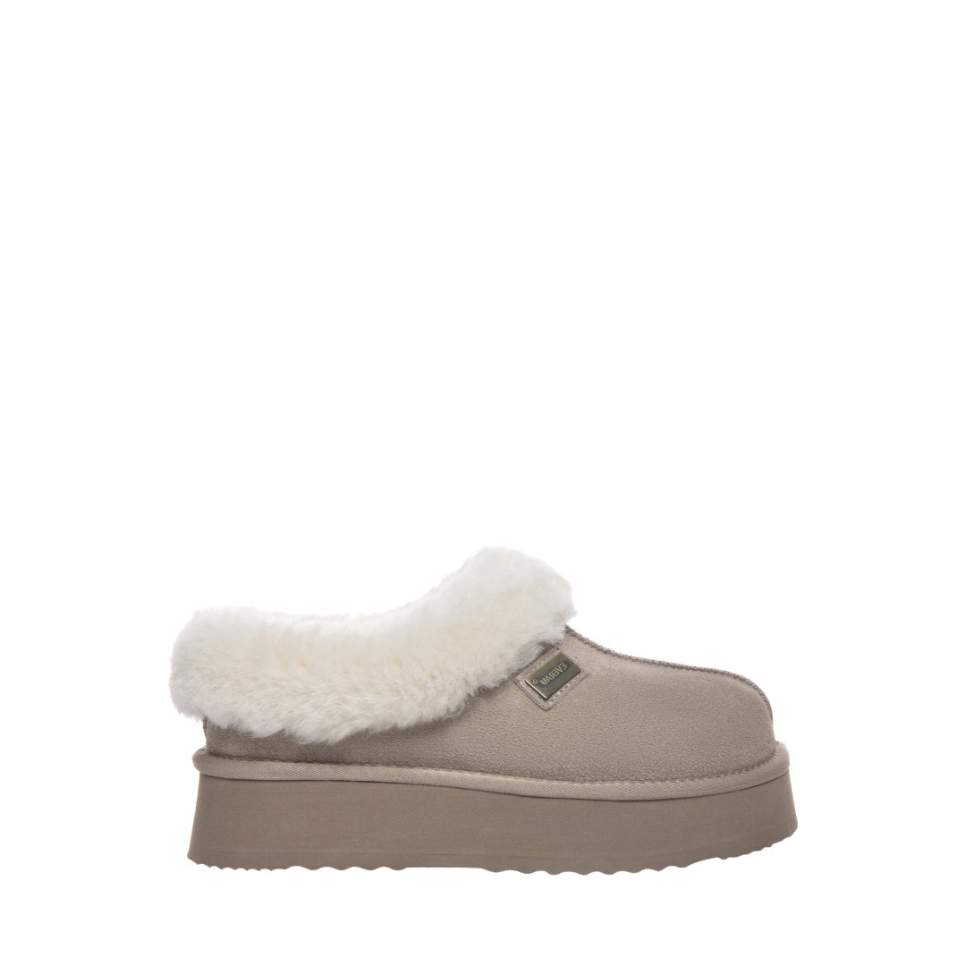 EVERAU Topknot Sand Leather Slippers Kapcie Beżowe