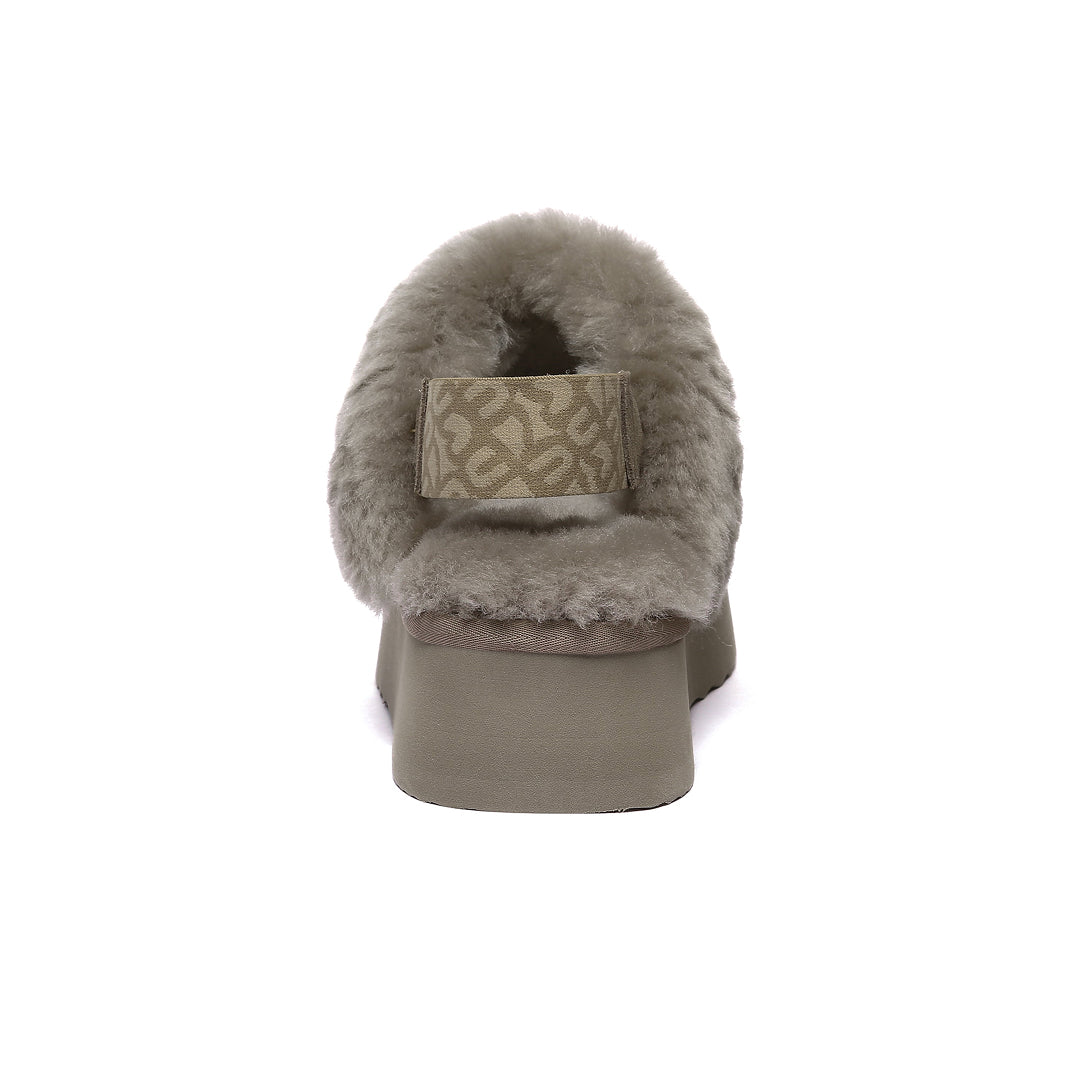 EVERAU Wagtail Brown Platform Slippers Kapcie Brązowe