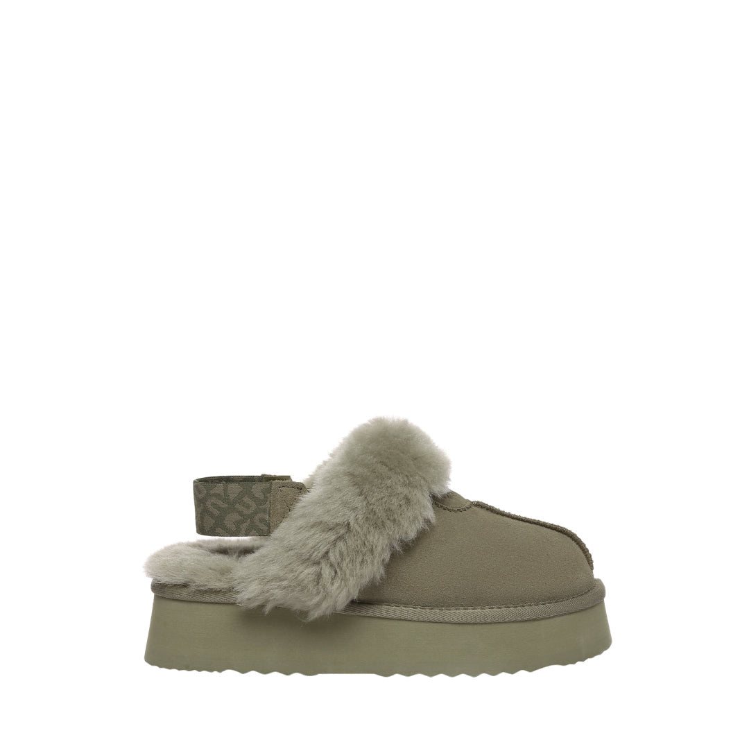 EVERAU Wagtail Caribou Platform Slippers Kapcie Zielone