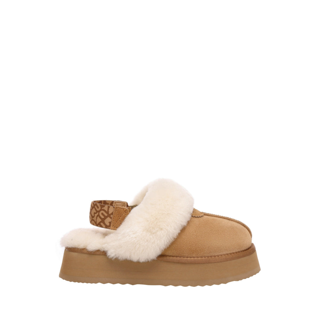 EVERAU Wagtail Chestnut Platform Slippers Kapcie Brązowe