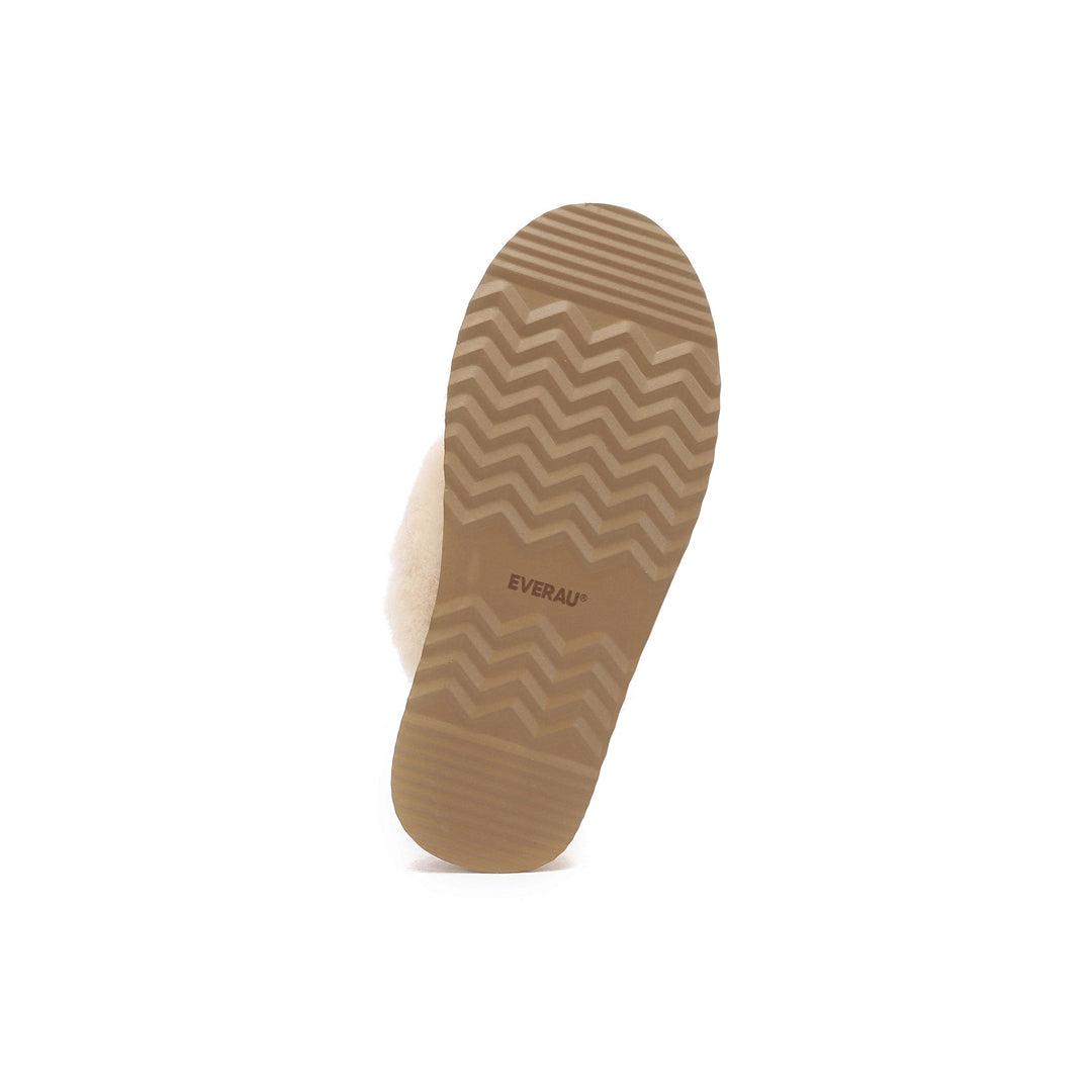 EVERAU Wagtail Chestnut Platform Slippers Kapcie Brązowe