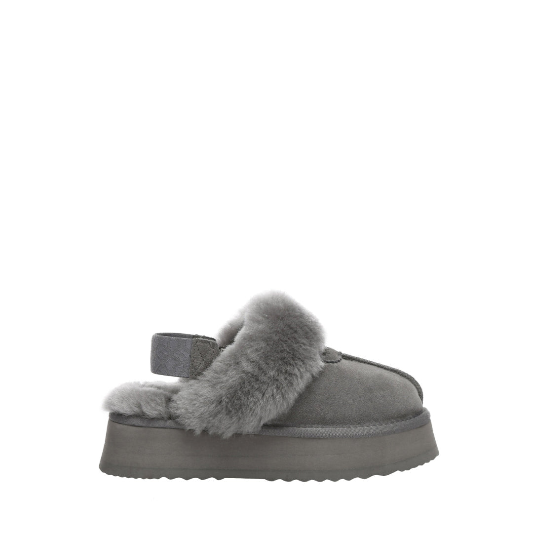 EVERAU Wagtail Grey Platform Slippers Kapcie Szare