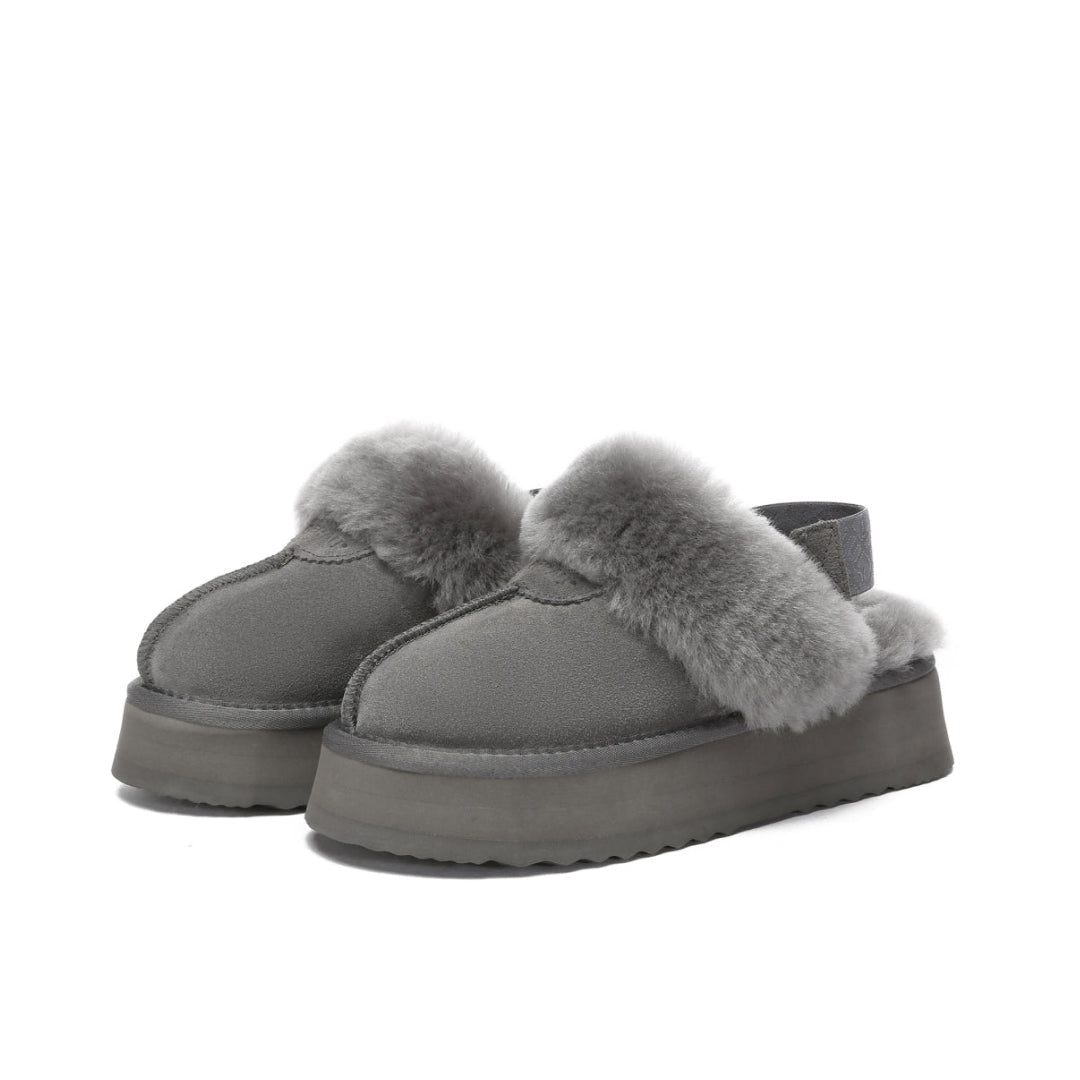 EVERAU Wagtail Grey Platform Slippers Kapcie Szare