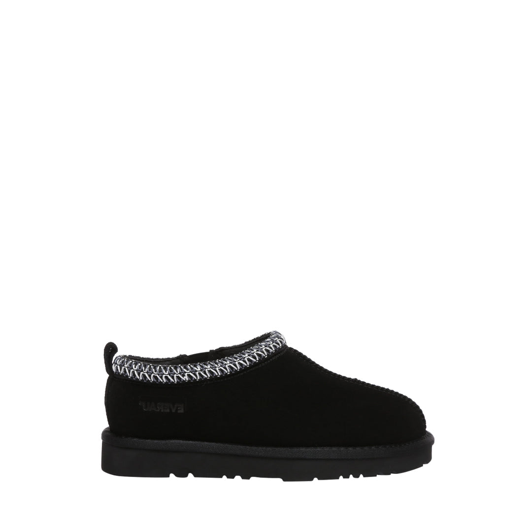 EVERAU Wigeon Black Leather Slippers Czarne