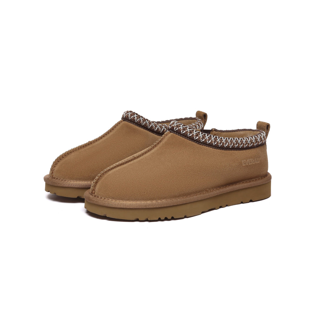 EVERAU Wigeon Chestnut Leather Slippers Brązowe